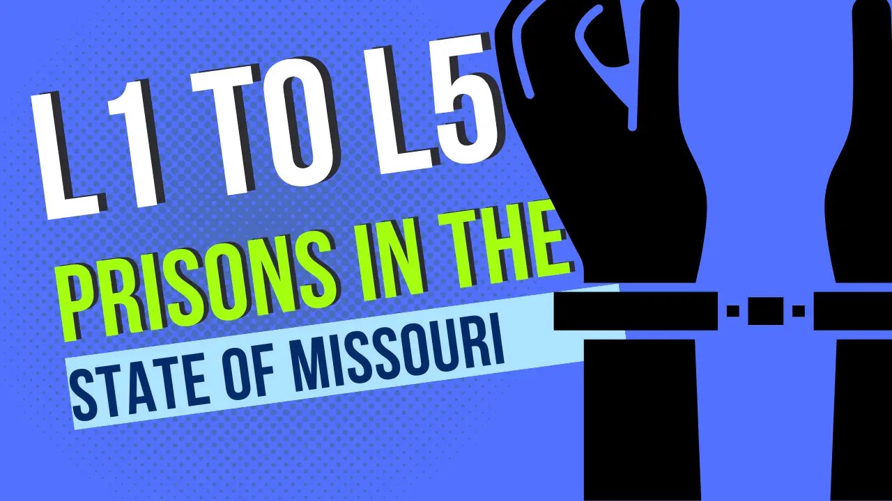 Level 1, level 2, level 3, level 4, level 5 prisons in the State of Missouri