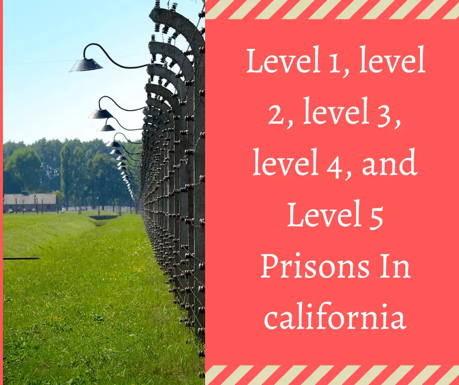 Level 1, level 2, level 3, level 4, and Level 5 Prisons In california